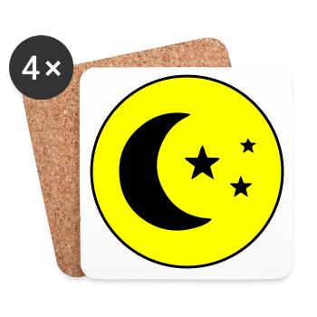 Mond Icon symbol - Untersetzer (4er-Set) - Weiß - Vorne