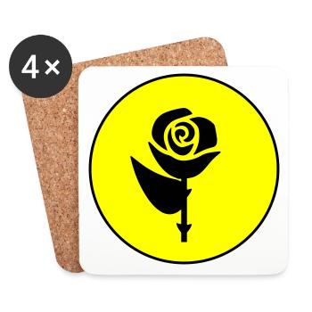 Rose icon Symbol - Untersetzer (4er-Set) - Weiß - Vorne