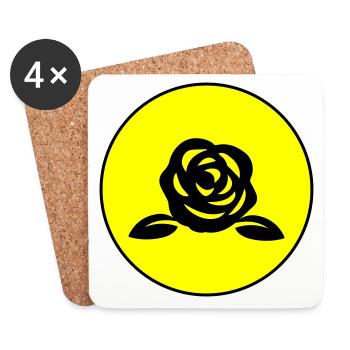 Symbole de la rose - Dessous de verre (lot de 4) - blanc - Devant