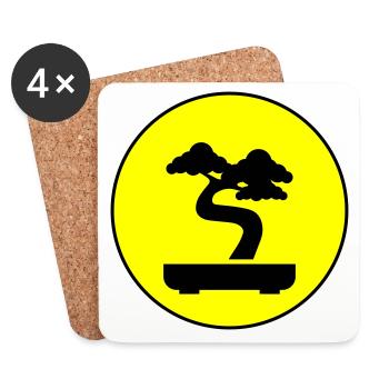 Bonsai icon Symbol - Untersetzer (4er-Set) - Weiß - Vorne