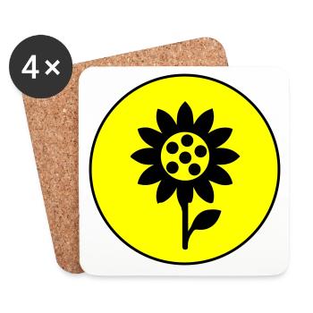 Icône d’icône de tournesol - Dessous de verre (lot de 4) - blanc - Devant