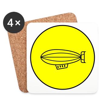 Symbole de l’icône Zeppelin - Dessous de verre (lot de 4) - blanc - Devant