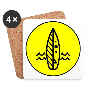 Surfboard icon icon - Coasters (set of 4) - white - Front