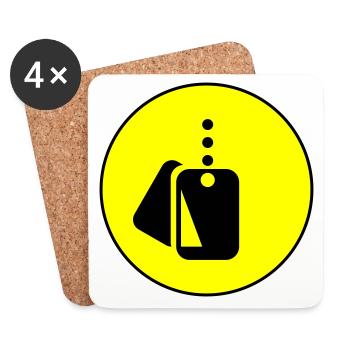 Icône d’icône de badge - Dessous de verre (lot de 4) - blanc - Devant