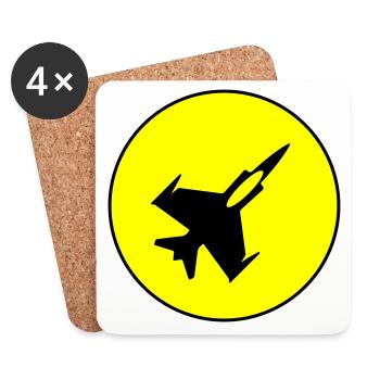Symbole de jet d’avion - Dessous de verre (lot de 4) - blanc - Devant