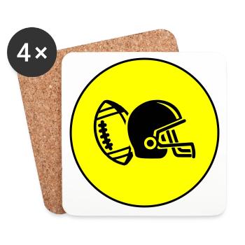 Casque de football - Dessous de verre (lot de 4) - blanc - Devant