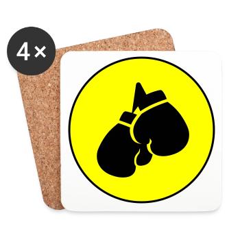 Boxing gloves symbol - Coasters (set of 4) - white - Front
