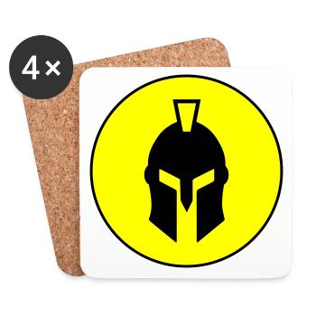 Spartaner Helm - Untersetzer (4er-Set) - Weiß - Vorne