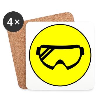 Skibrille icon - Untersetzer (4er-Set) - Weiß - Vorne