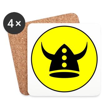 Viking Helmet - Coasters (set of 4) - white - Front