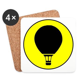 Hot air balloon icon - Coasters (set of 4) - white - Front