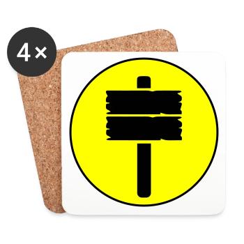 Wegweiser icon - Untersetzer (4er-Set) - Weiß - Vorne
