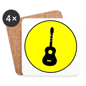 Guitar Acoustics - Coasters (set of 4) - white - Front