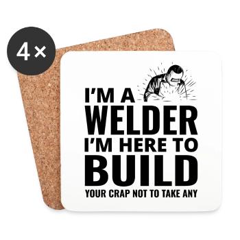 Weld Welding Welder Metal Construction Ironworker - Coasters (set of 4) - white - Front