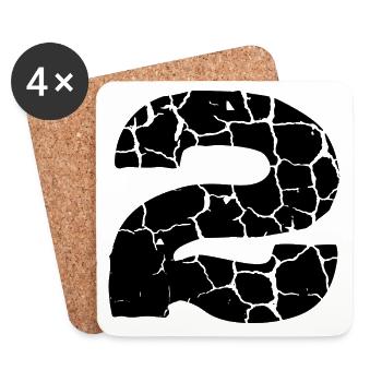 2 Number jersey - Coasters (set of 4) - white - Front