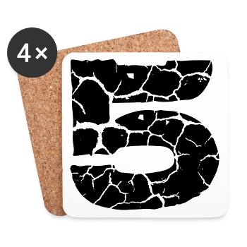 Maillot numéro 5 - Dessous de verre (lot de 4) - blanc - Devant