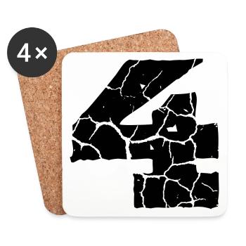Maillot numéro 4 - Dessous de verre (lot de 4) - blanc - Devant