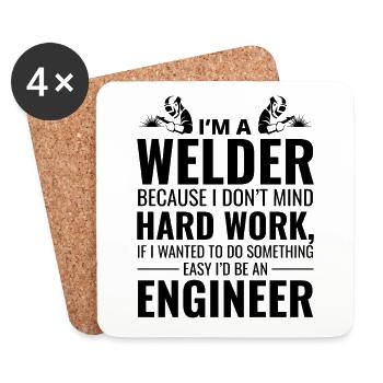 Weld Welding Welder Metal Construction Ironworker - Coasters (set of 4) - white - Front