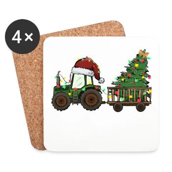 Trekker Christmas Tree Farmer Gift - Coasters (set of 4) - white - Front