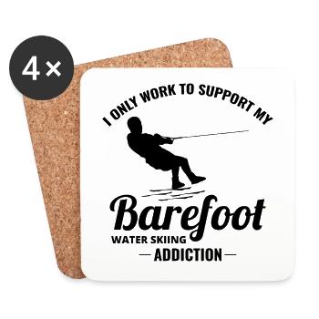 Barfuß Skifahren Wassersport Motorboot - Untersetzer (4er-Set) - Weiß - Vorne