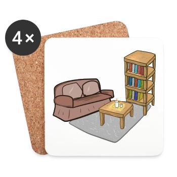Wohnen Symbol Tisch Sofa Wohnzimmer regal - Untersetzer (4er-Set) - Weiß - Vorne