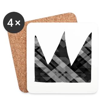crown grey symbol shape - Coasters (set of 4) - white - Front