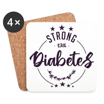Strong with Diabetes - Coasters (set of 4) - white - Front