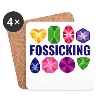 Collecte de roches Géologie Rock hound Fossicking - Dessous de verre (lot de 4) - blanc - Devant