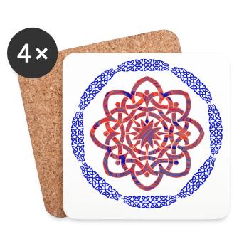 Nœud celtique 19 E 263 - Dessous de verre (lot de 4) - blanc - Devant