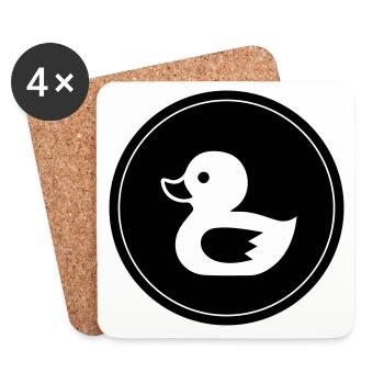 Duck Icon - Coasters (set of 4) - white - Front