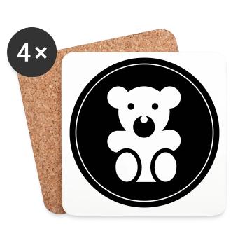 Teddy bear baby bear - Coasters (set of 4) - white - Front