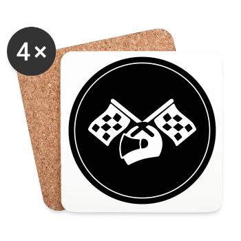 Racer helmet - Coasters (set of 4) - white - Front