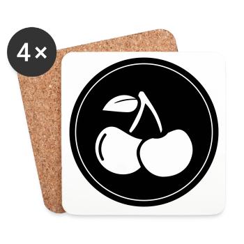Cherry fruit - Coasters (set of 4) - white - Front