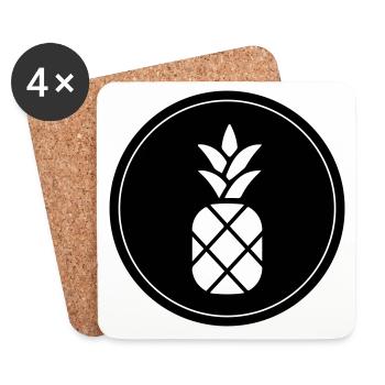 ananas frucht - Untersetzer (4er-Set) - Weiß - Vorne