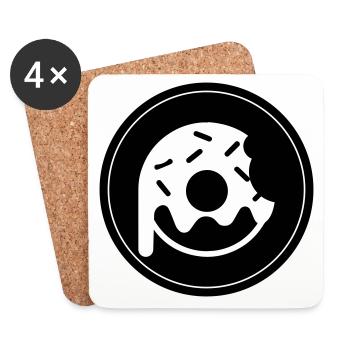 Donut Symbol - Coasters (set of 4) - white - Front