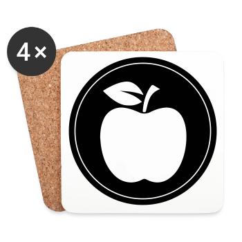 Apfel Symbol - Untersetzer (4er-Set) - Weiß - Vorne