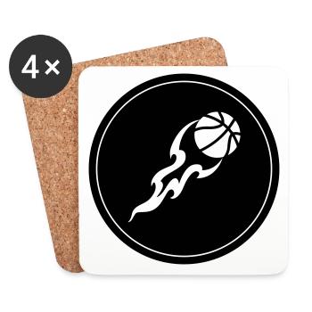 Basketball flame - Coasters (set of 4) - white - Front