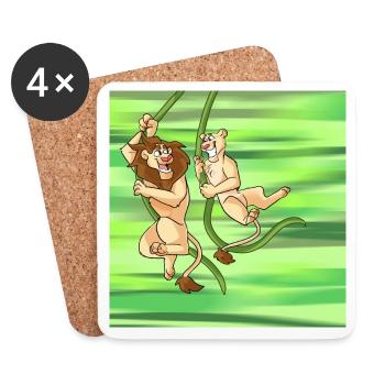Maskotti Adventure with Artur and Kim - Coasters (set of 4) - white - Front