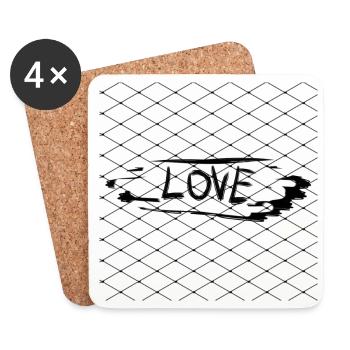 kreuze muster kreuz liebe - Untersetzer (4er-Set) - Weiß - Vorne