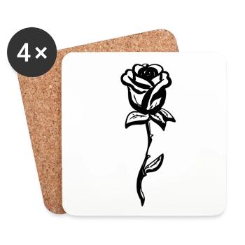 rose symbol blume form - Untersetzer (4er-Set) - Weiß - Vorne