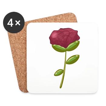 lila blume symbol natur - Untersetzer (4er-Set) - Weiß - Vorne