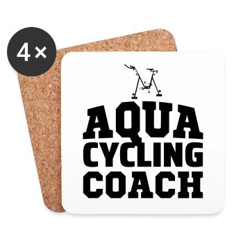Aqua Cycling Swimming Pool Fitness Training Coach - Coasters (set of 4) - white - Front