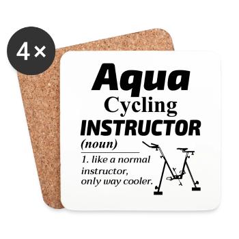 Aqua Cycling Swimming Pool Fitness Training Coach - Coasters (set of 4) - white - Front