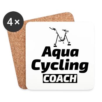 Aqua Cycling Swimming Pool Fitness Training Coach - Coasters (set of 4) - white - Front