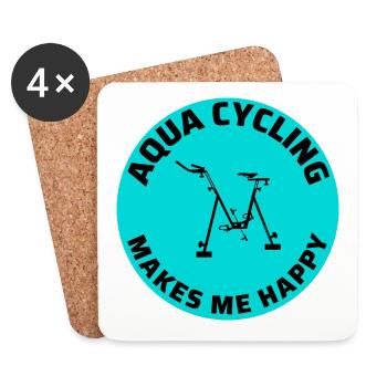 Aqua Cycling Swimming Pool Fitness Training Coach - Coasters (set of 4) - white - Front