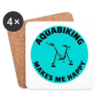 Aqua Cycling Swimming Pool Fitness Training Coach - Coasters (set of 4) - white - Front