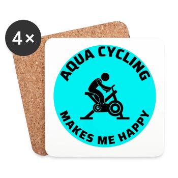 Aqua Cycling Swimming Pool Fitness Training Coach - Coasters (set of 4) - white - Front