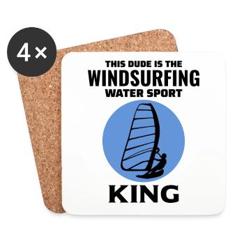 Windsurfing Windsurf Windsurfer Surf Water Sport - Coasters (set of 4) - white - Front