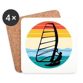 Windsurfing Windsurf Windsurfer Surf Water Sport - Coasters (set of 4) - white - Front