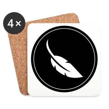 Pen Symbol Circle - Coasters (set of 4) - white - Front